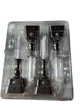 Bethlehem Lights Cordless Timer Sensor Window Candles Set of 4 Bronze in package